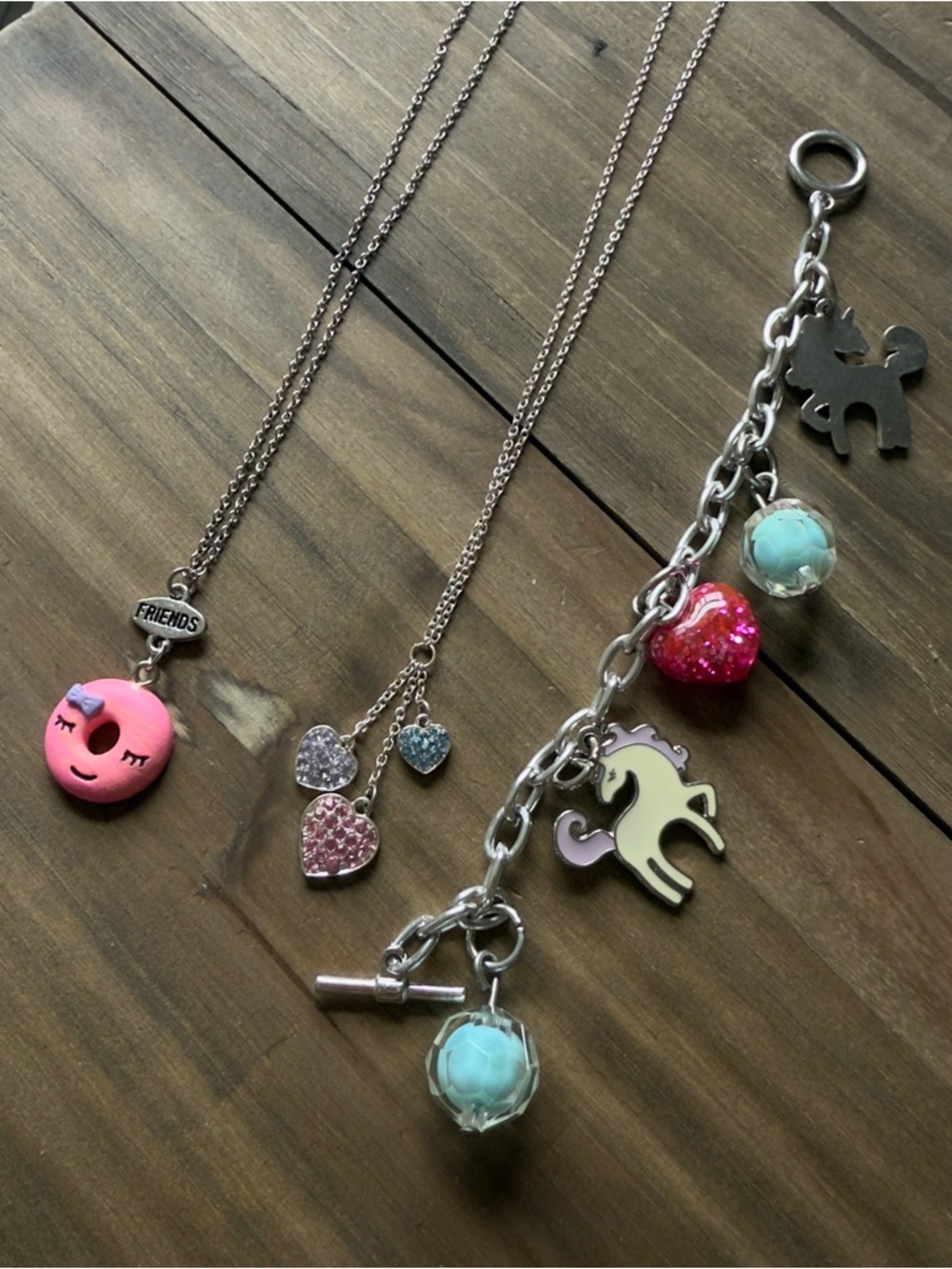✨ Cute Charm Jewelry Bundle – Hearts, Unicorn & Kawaii Necklace Set ✨